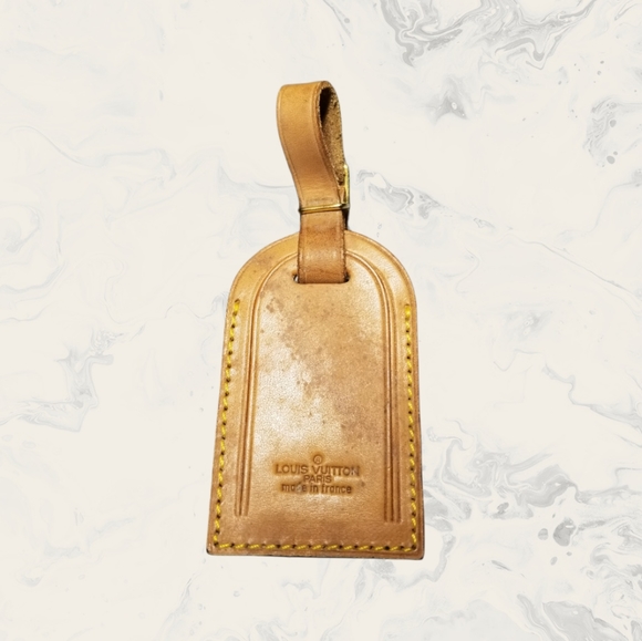 Louis Vuitton Vachetta leather luggage tag charm France - Picture 1 of 12